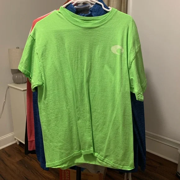 Lime Green Men’s Costa Del Mar Retro Vintage Short-sleeve T-shirt Large